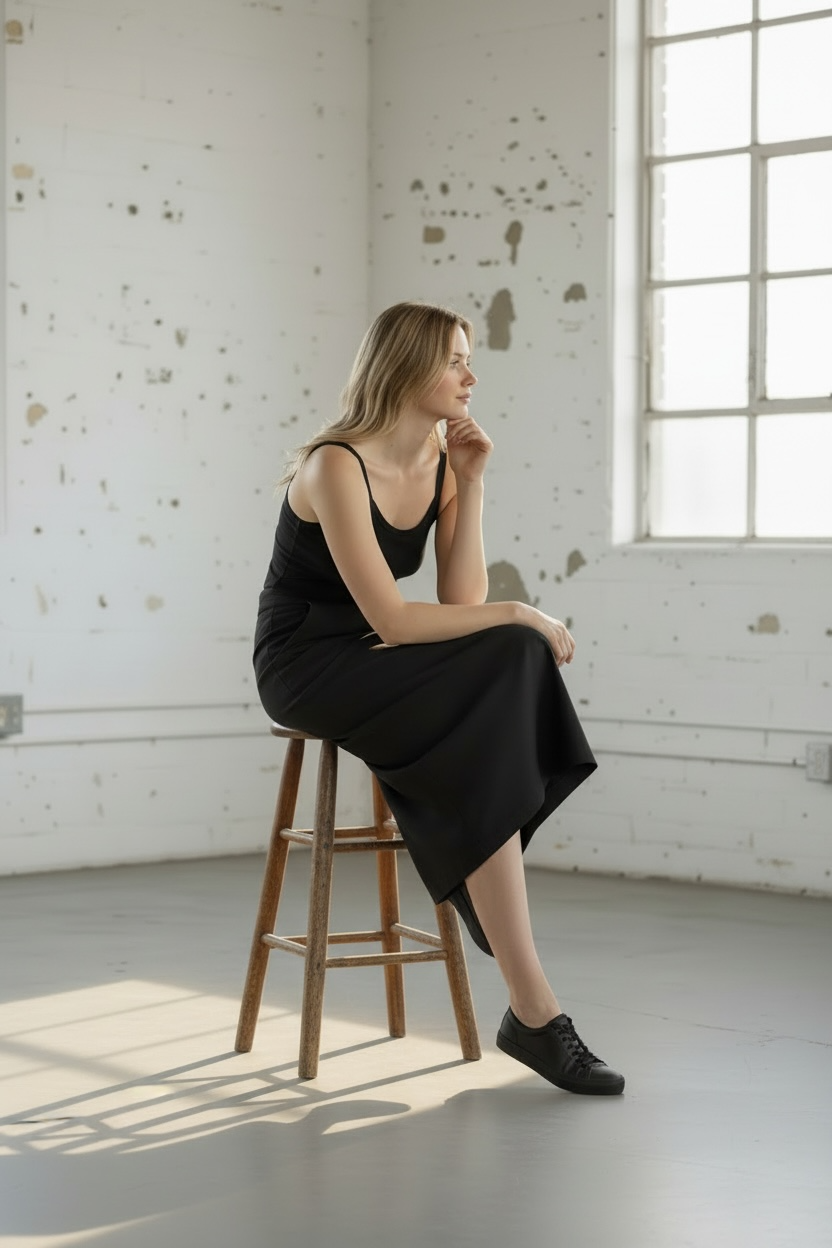 Falda Recta 106 - Negro