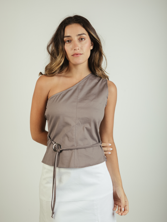 Polera Argolla 119 - Cafe/Gris