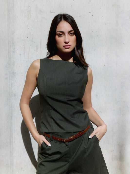 Polera Bote Sastrero 007 - Verde Olivo