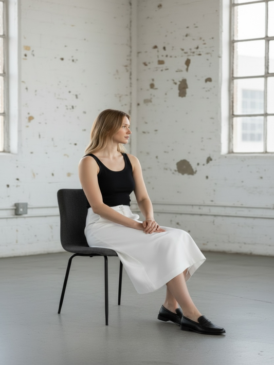 Falda Recta 106 - Blanco