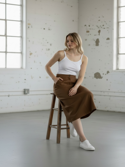 Falda Recta 106 - Café